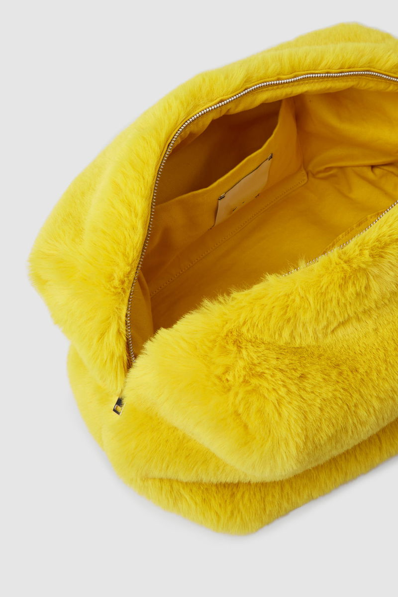 Oversized faux fur clutch