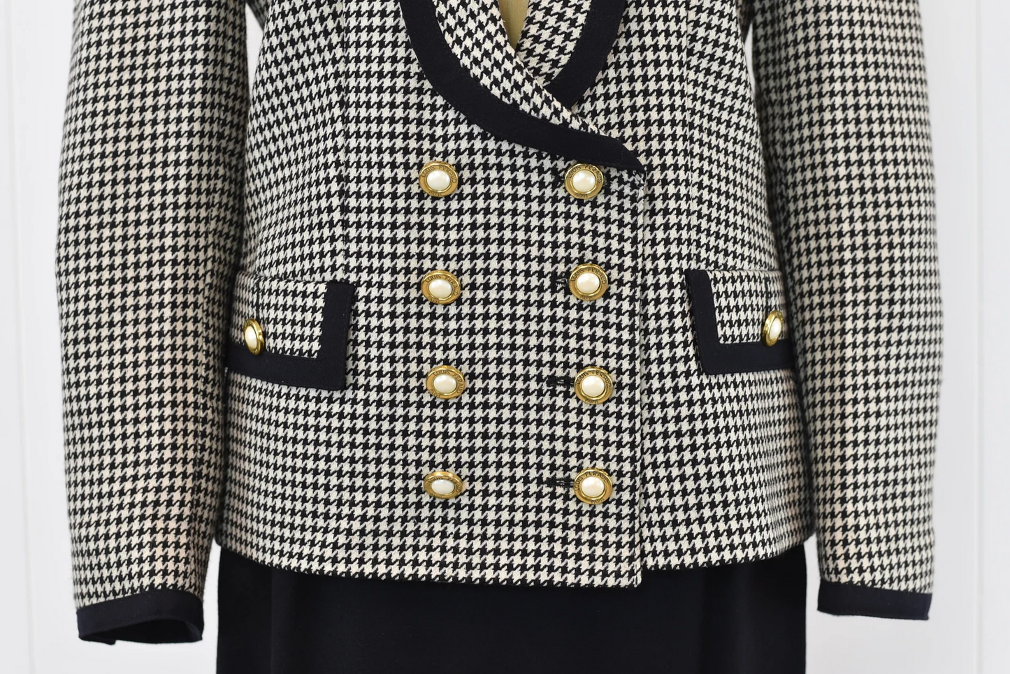 Houndstooth double breasted women's blazer