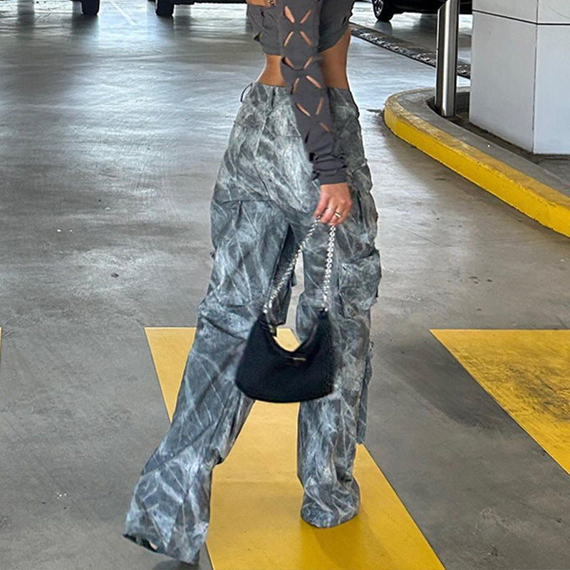 Straight pants trousers camouflage pants women's pants