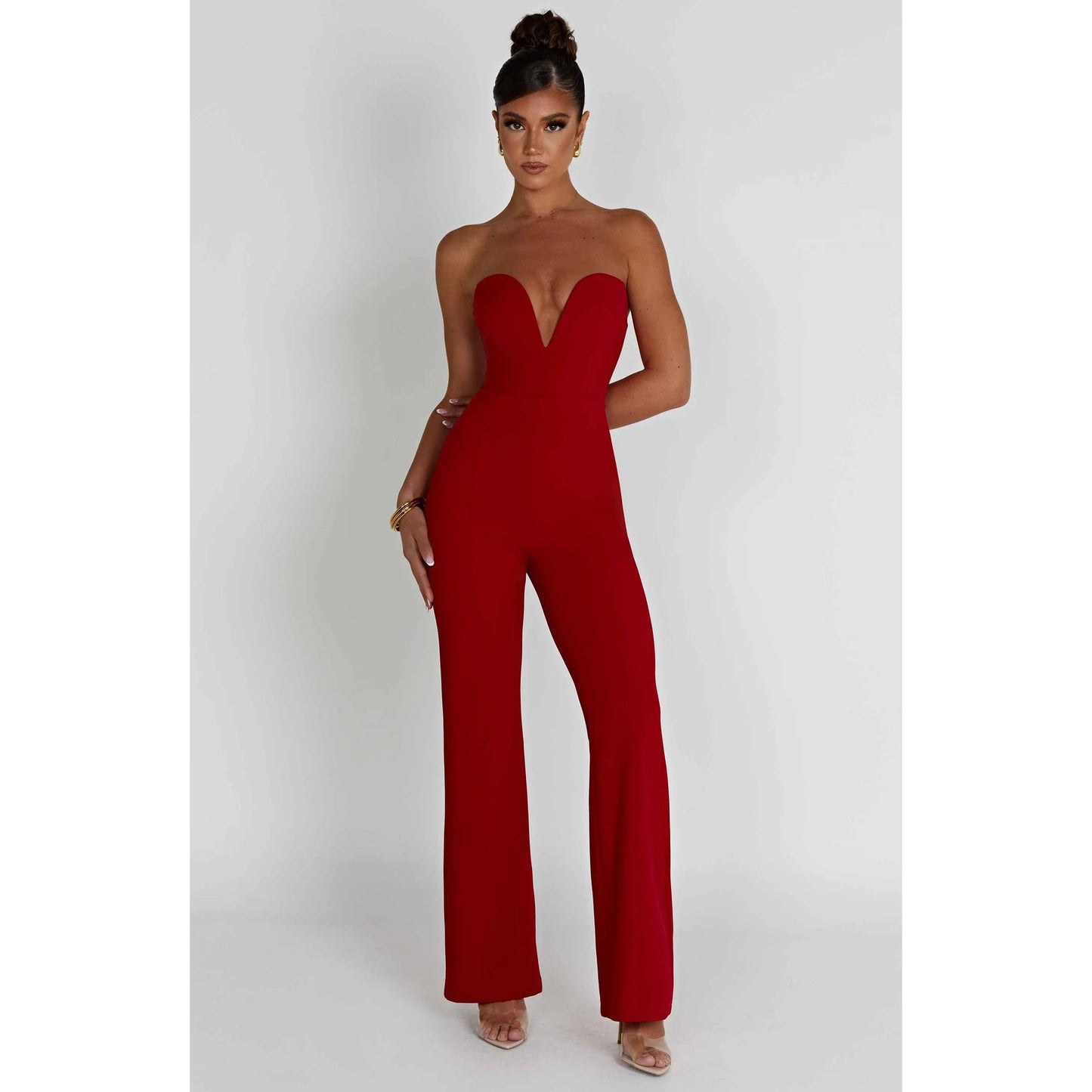 V-neck corset jumpsuit