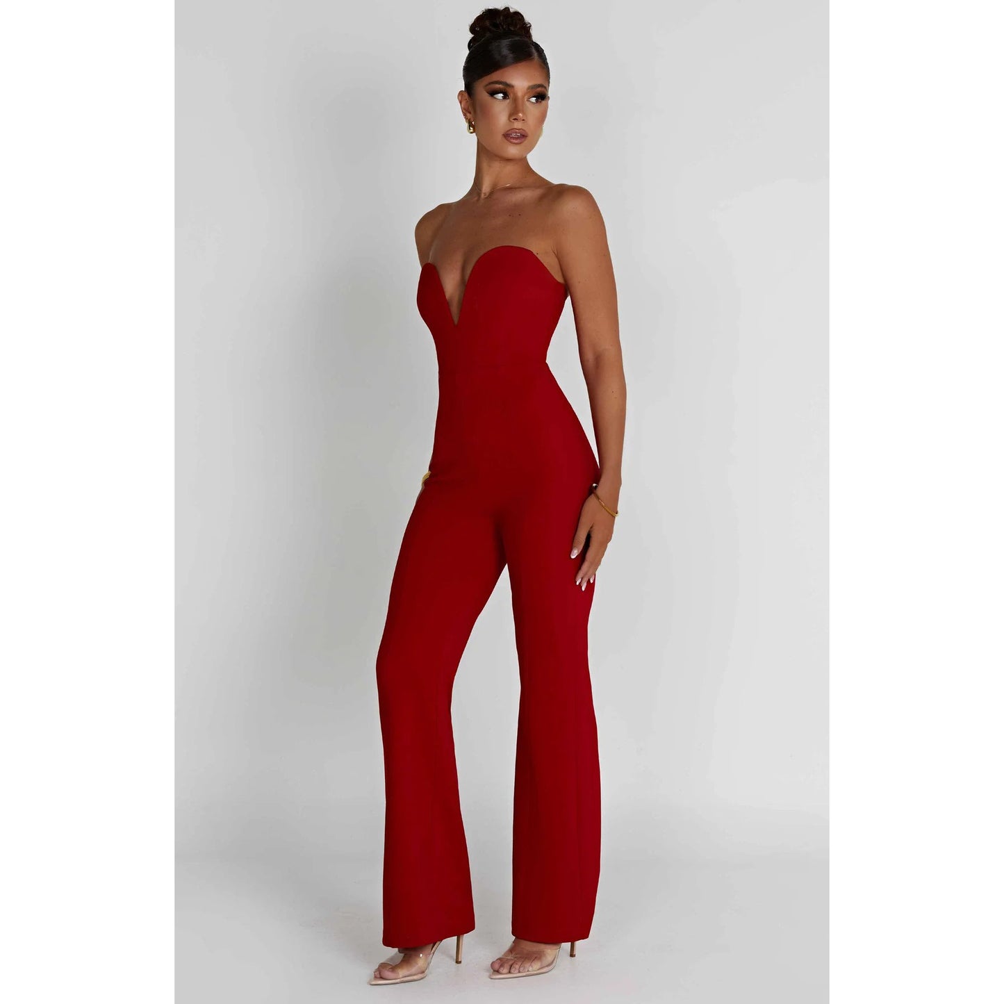 V-neck corset jumpsuit
