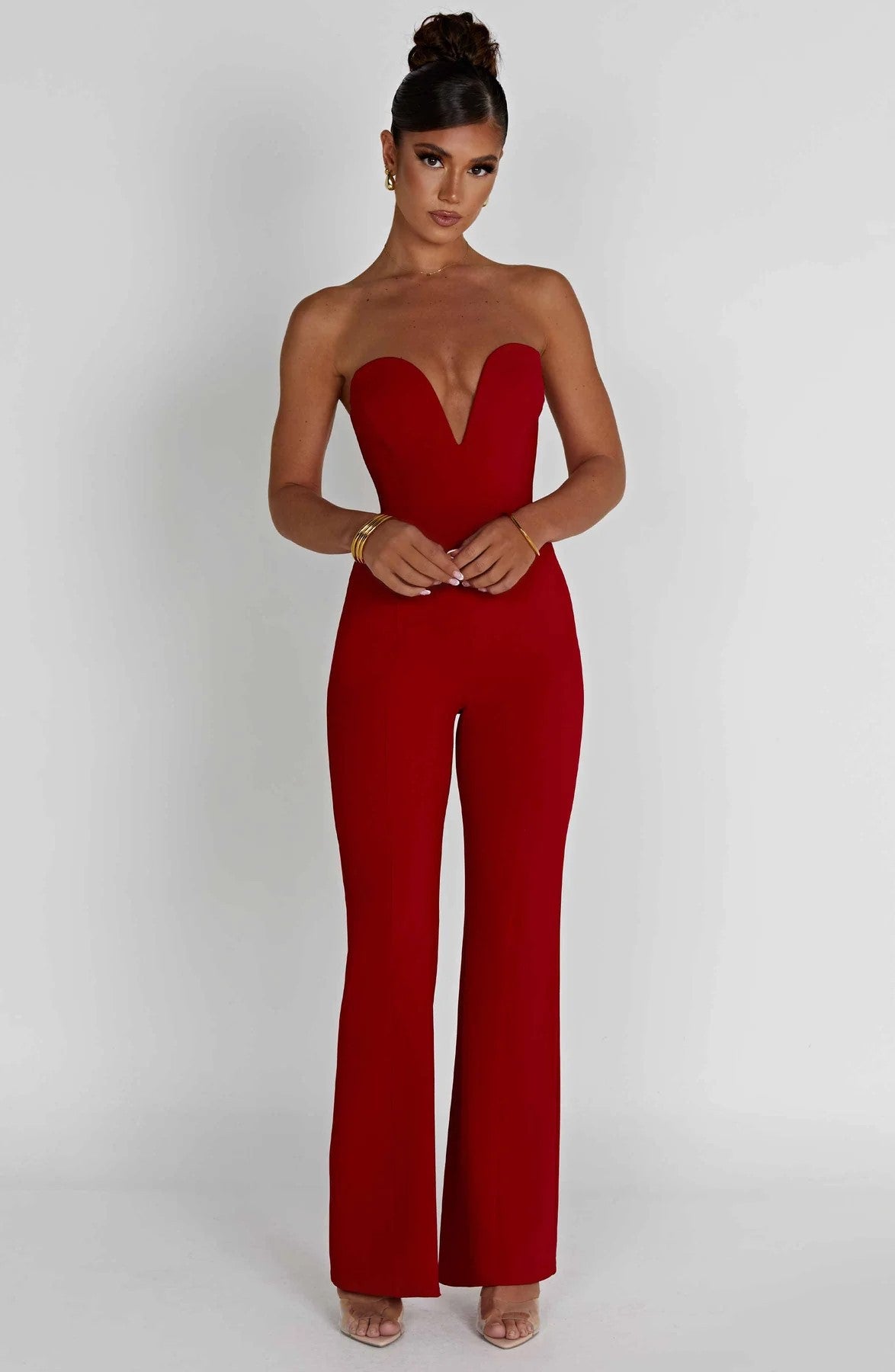 V-neck corset jumpsuit