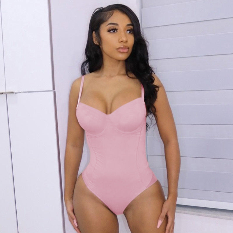 Solid Color Sleeveless Strapless Bodysuit