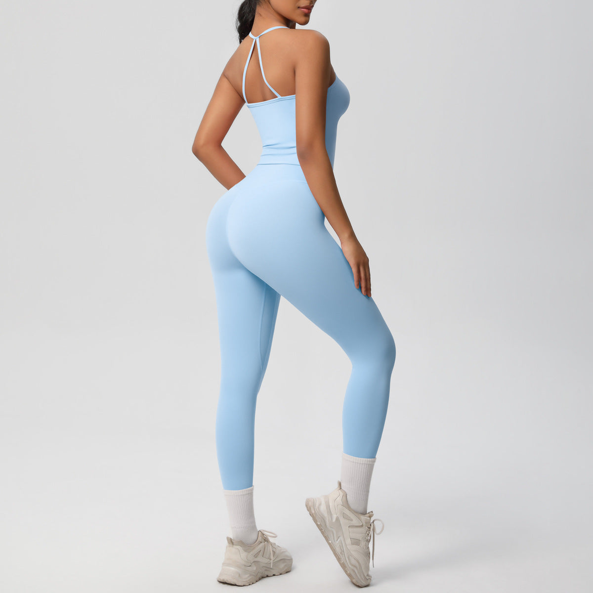 Belly-controlling high waist sports sling yoga suit