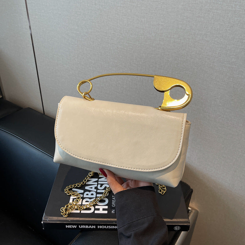 Women's paper clip bag handbag crossbody chain bag