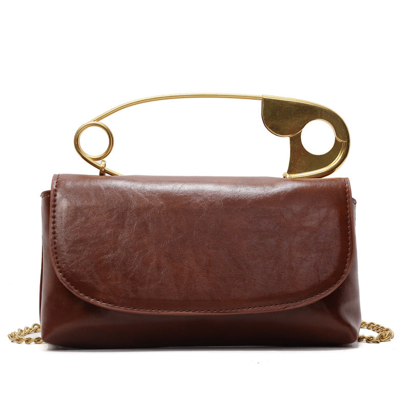 Women's paper clip bag handbag crossbody chain bag