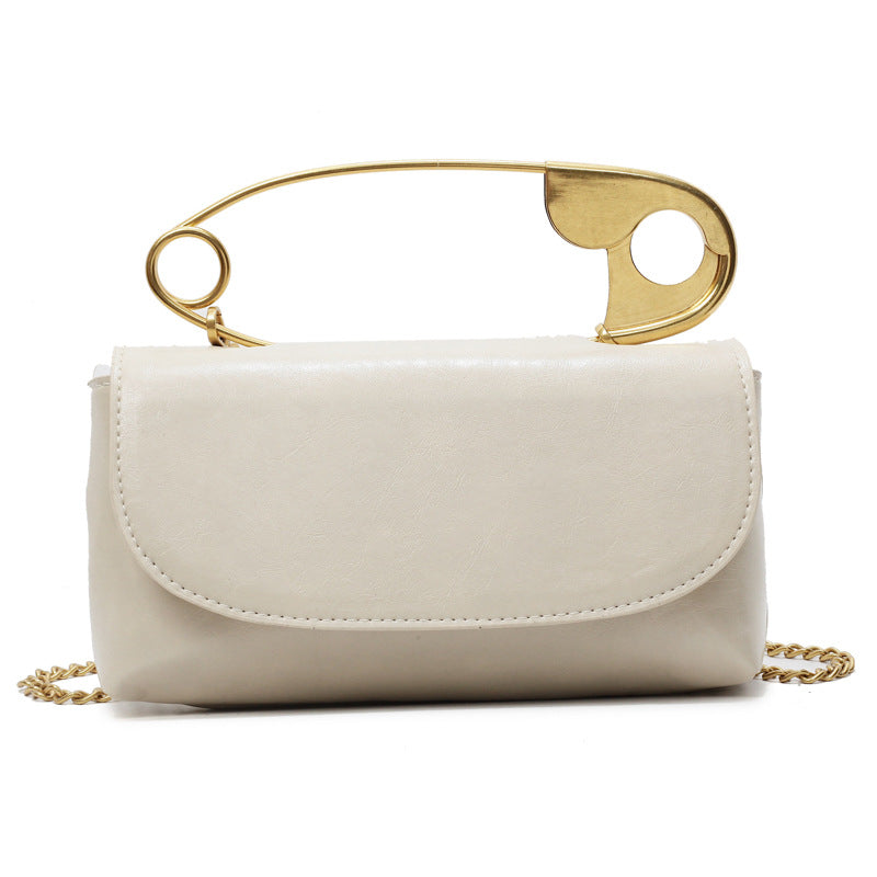 Women's paper clip bag handbag crossbody chain bag