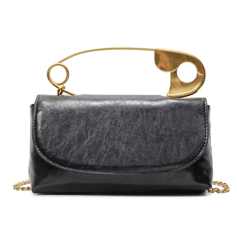 Women's paper clip bag handbag crossbody chain bag
