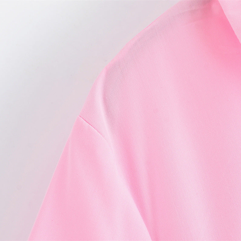Short-sleeved elegant poplin dress