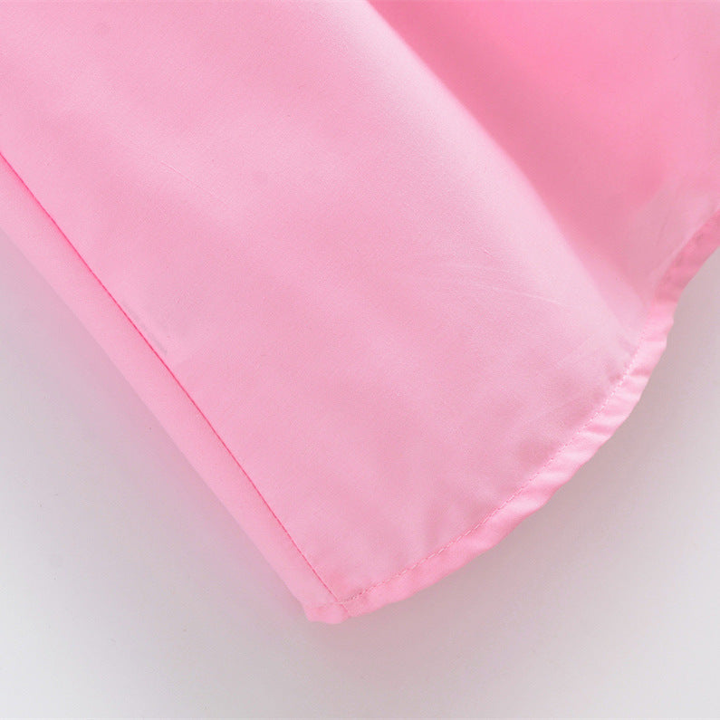 Short-sleeved elegant poplin dress