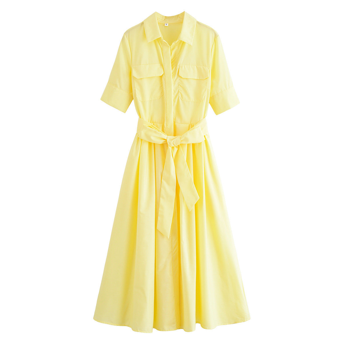 Short-sleeved elegant poplin dress