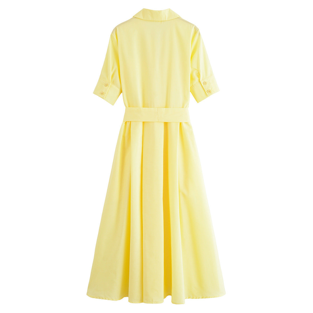 Short-sleeved elegant poplin dress