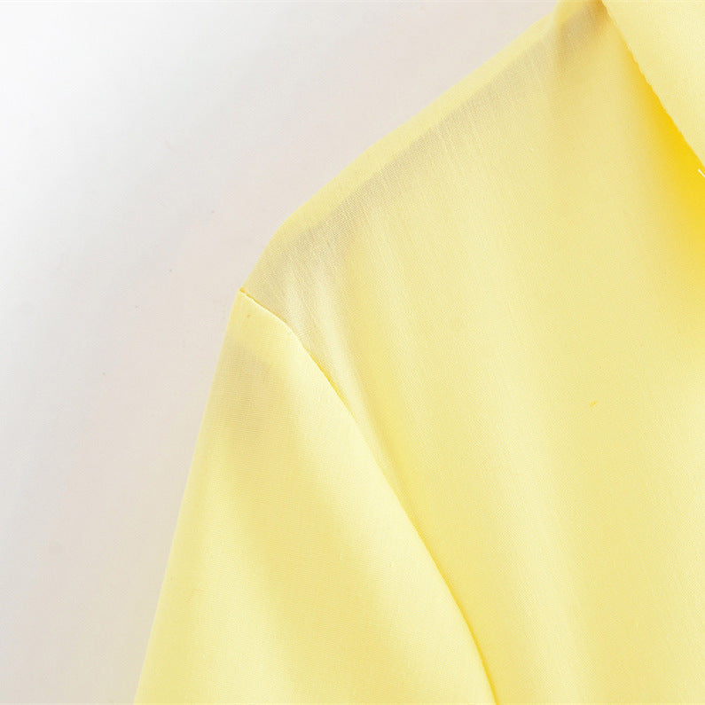 Short-sleeved elegant poplin dress