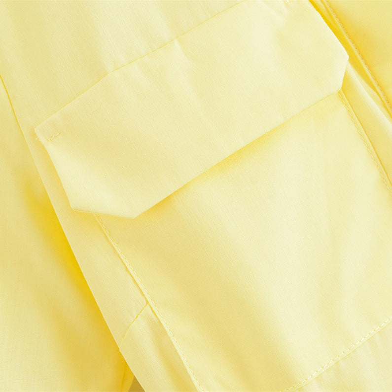 Short-sleeved elegant poplin dress