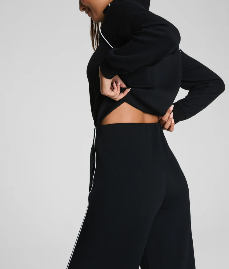 Long-sleeved half-zip jumpsuit