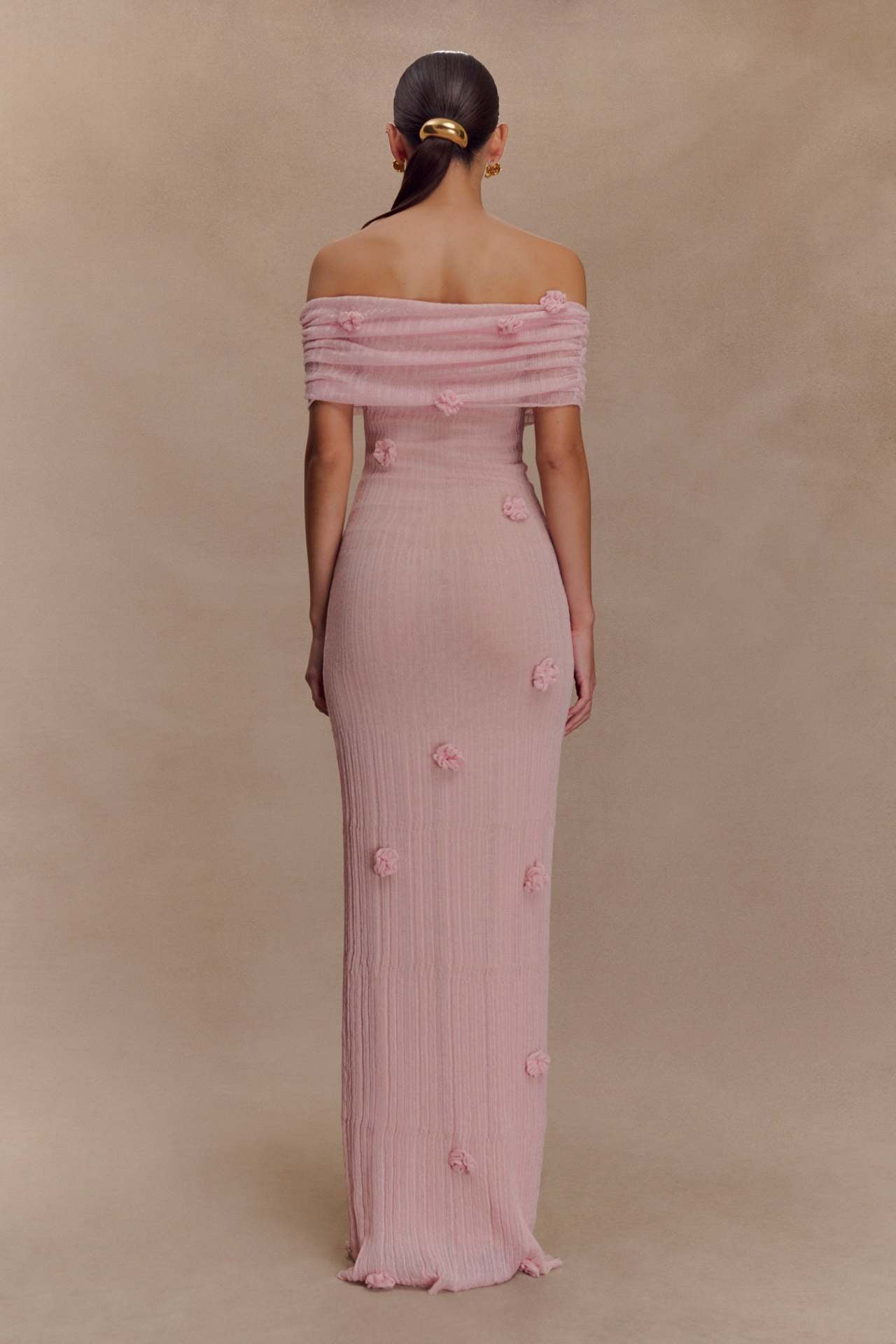 Women's slim-fitting three-dimensional flower hip skirt one-shoulder evening dress long skirt