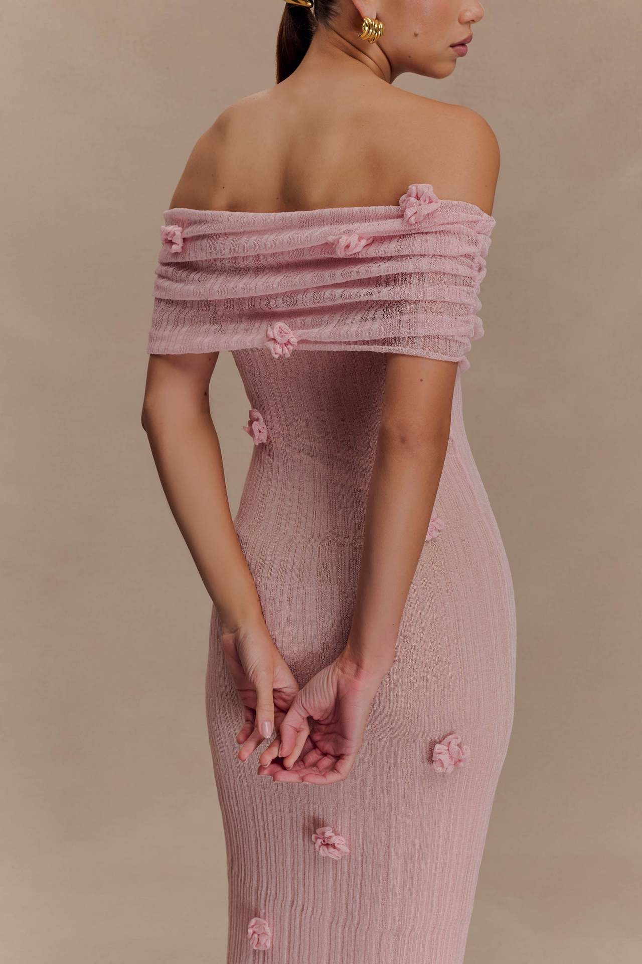 Women's slim-fitting three-dimensional flower hip skirt one-shoulder evening dress long skirt