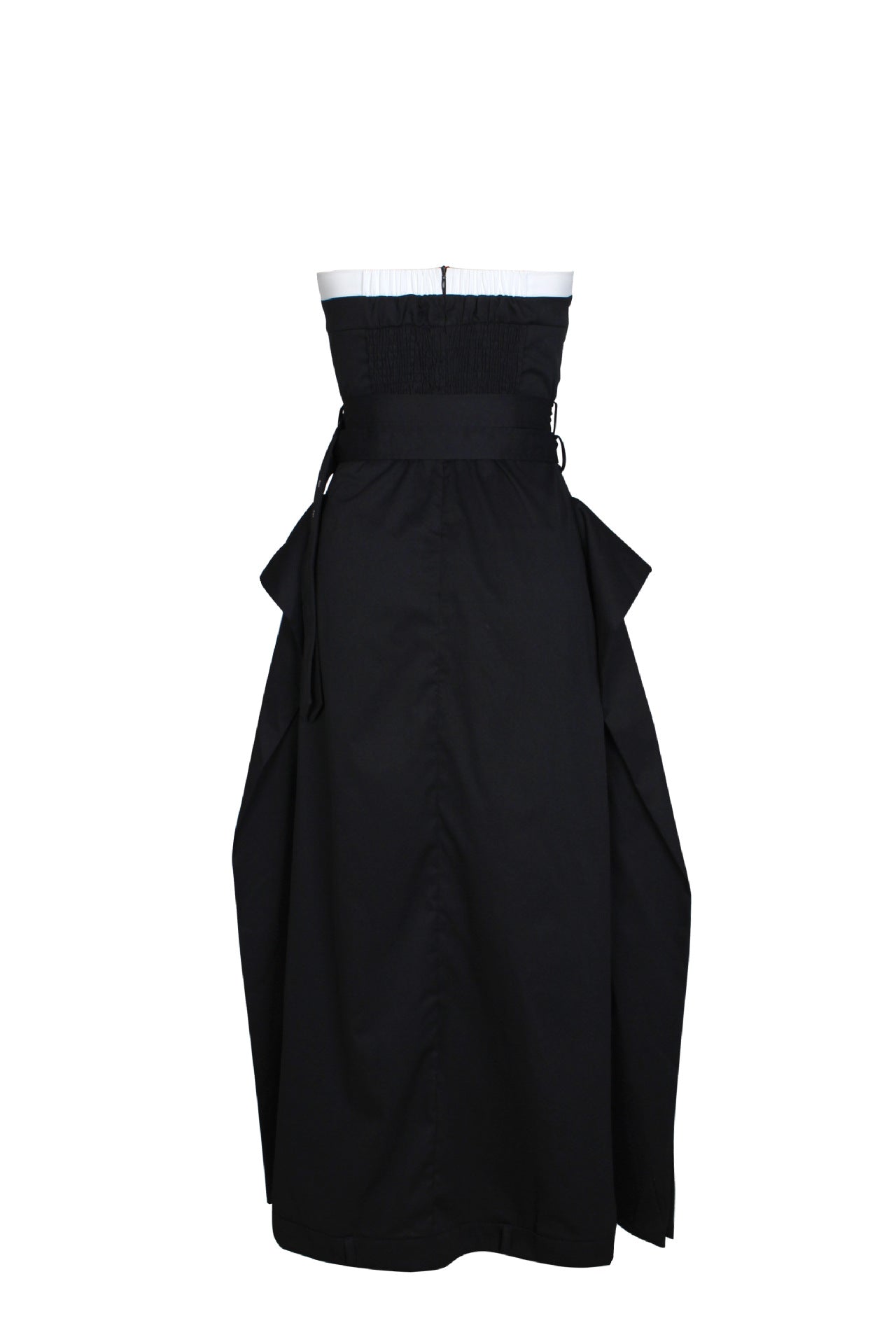 Single-breasted double-belt wrap dress with a wide skirt