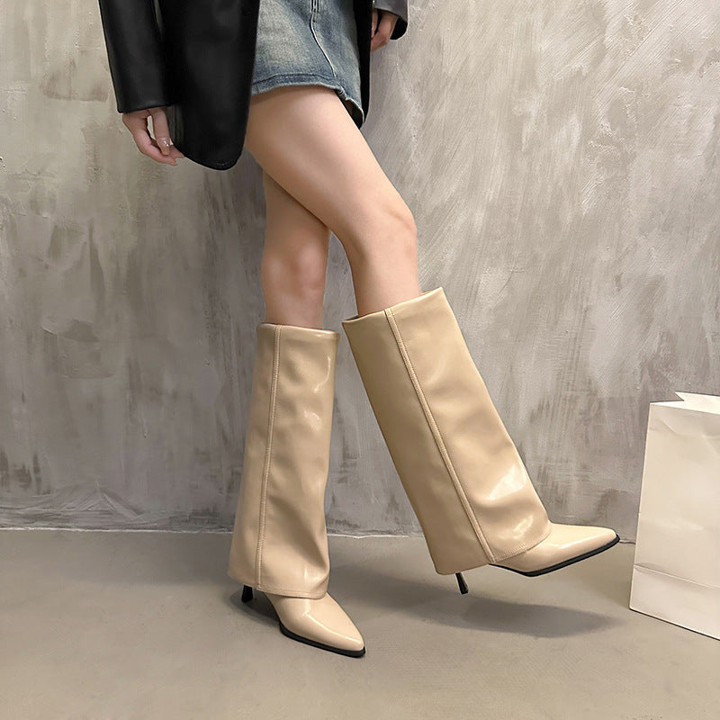 Slim high-heeled trouser boots
