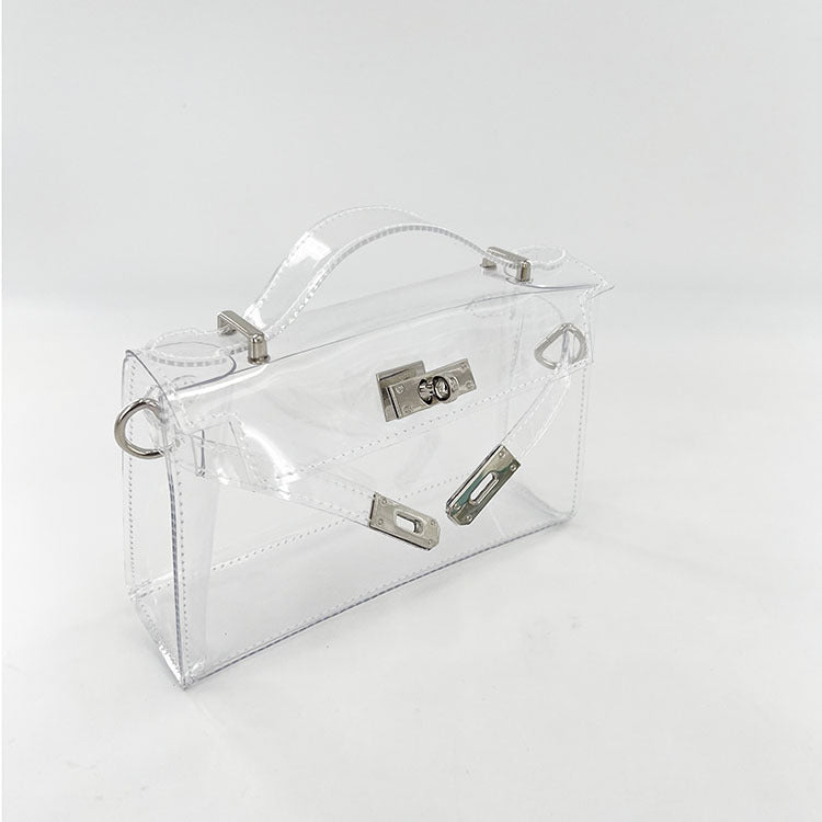 Jelly-like transparent Kelly bag, classic Birkin bag