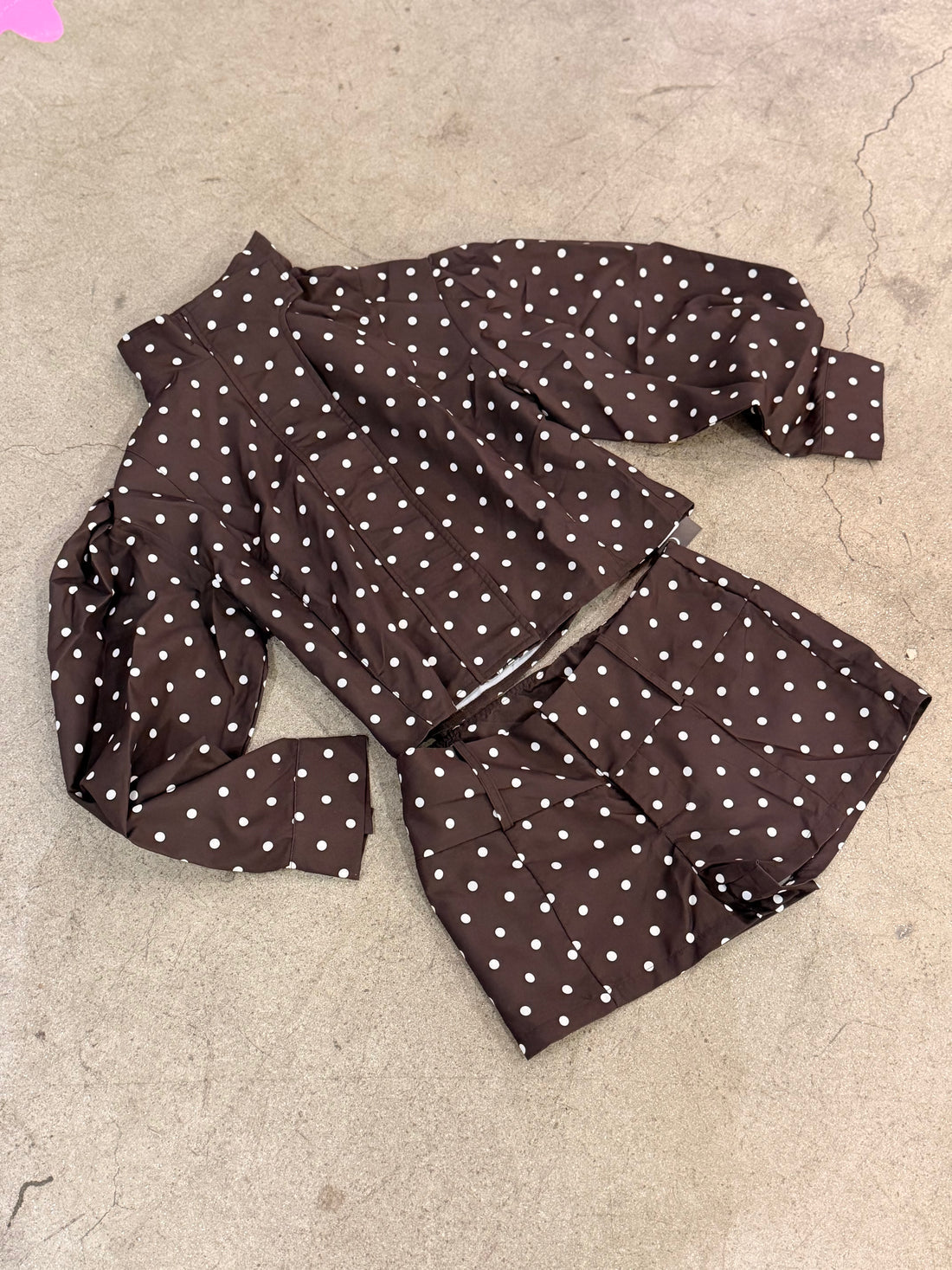 Polka-Dot Jacket & Shorts Set