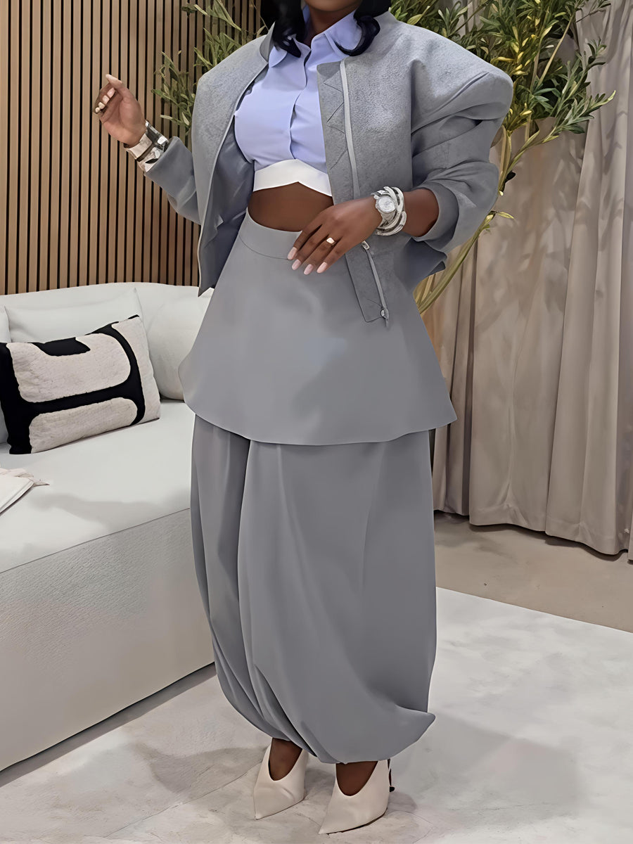 Skirt-style Draped Balloon Legs Pants