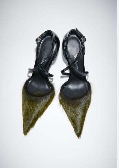 Faux fur high heels