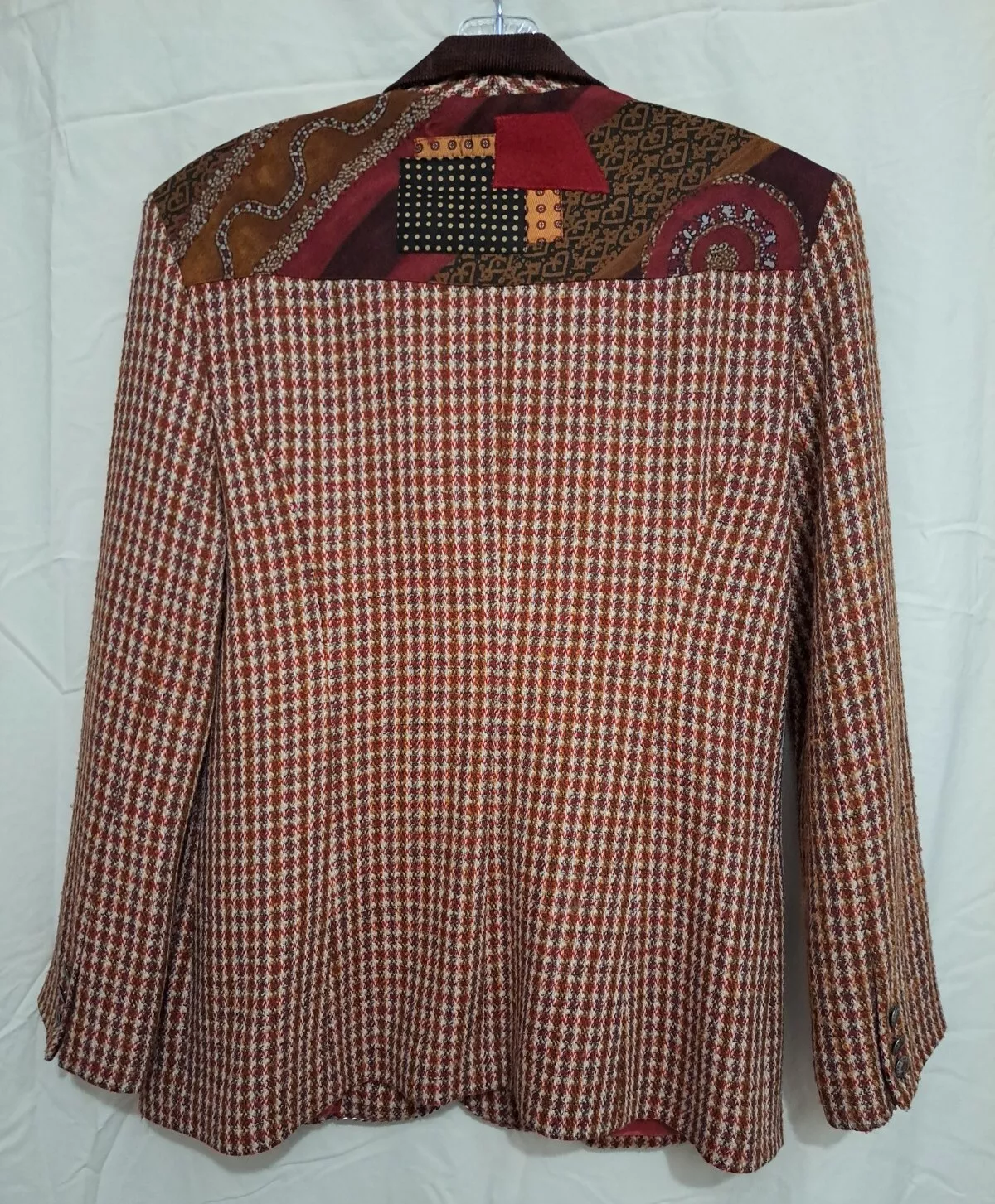 Houndstooth paneled blazer jacket