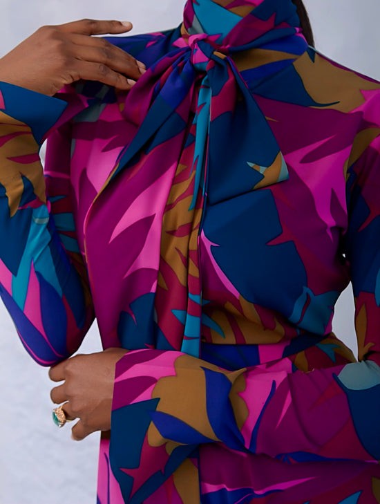 Purple Leaf Strappy Two-Piece Set