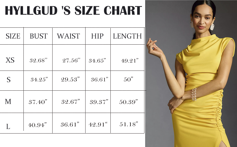 Yellow Skinny High-Neck Dress