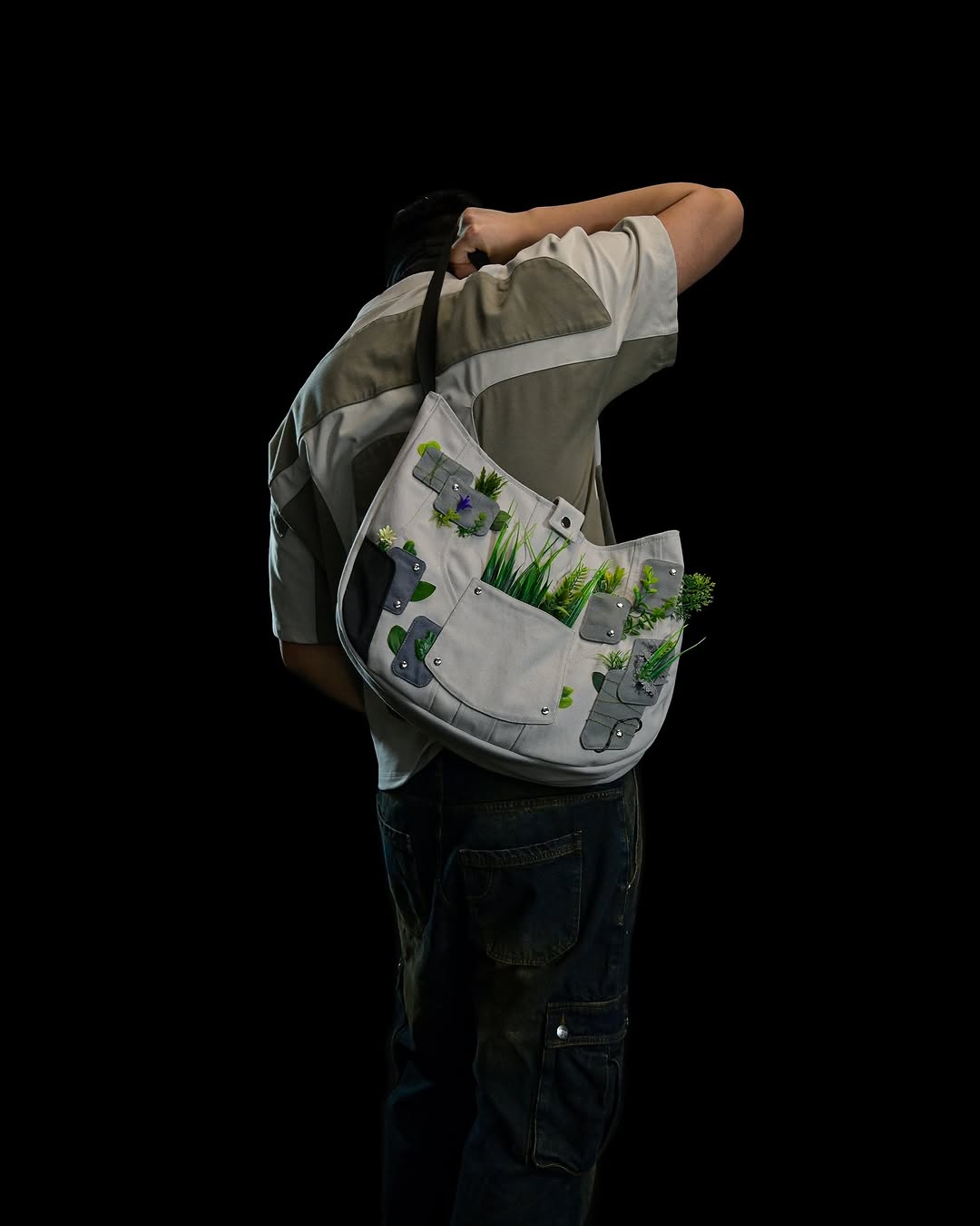 Artificial plant DIY crossbody bag