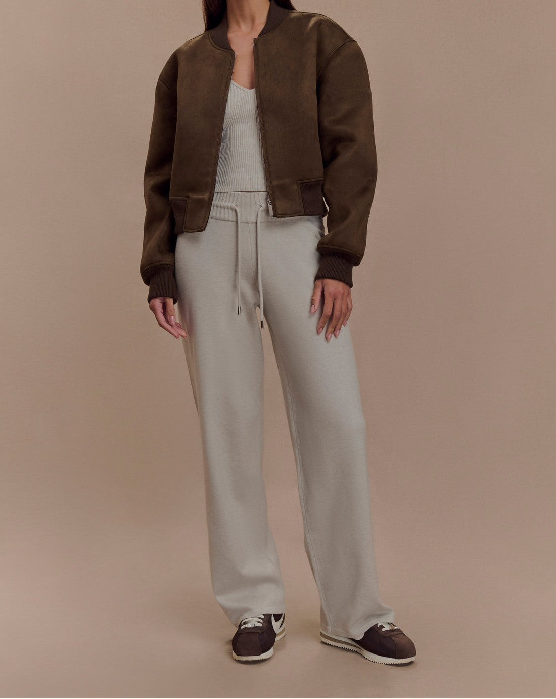Suede bomber jacket