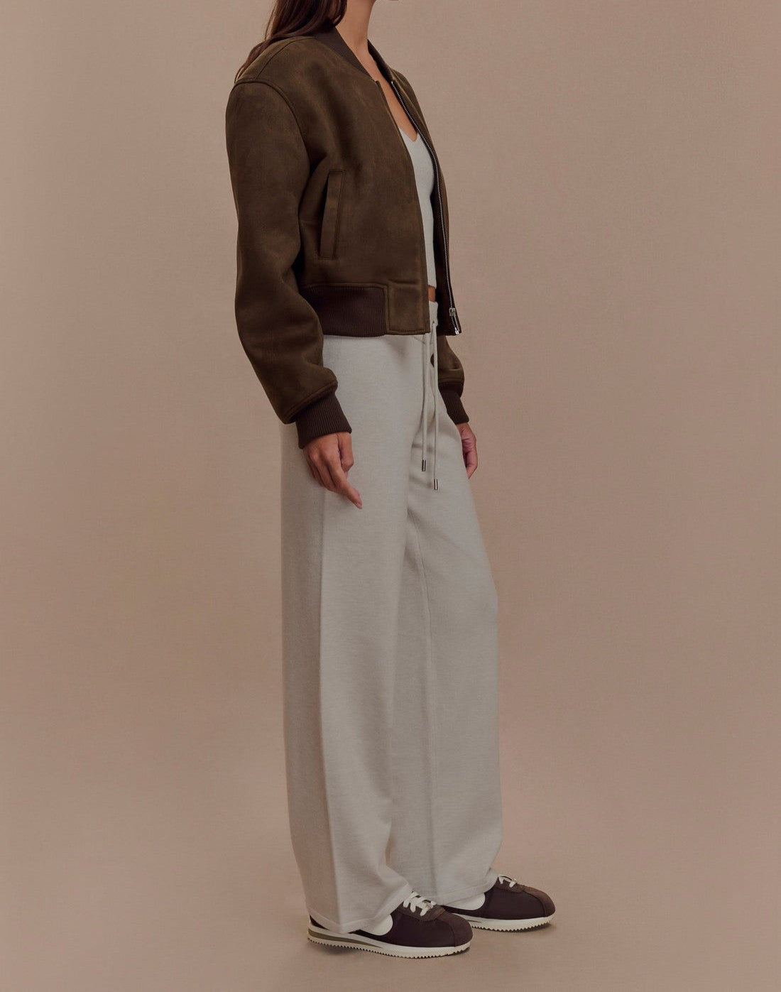 Suede bomber jacket