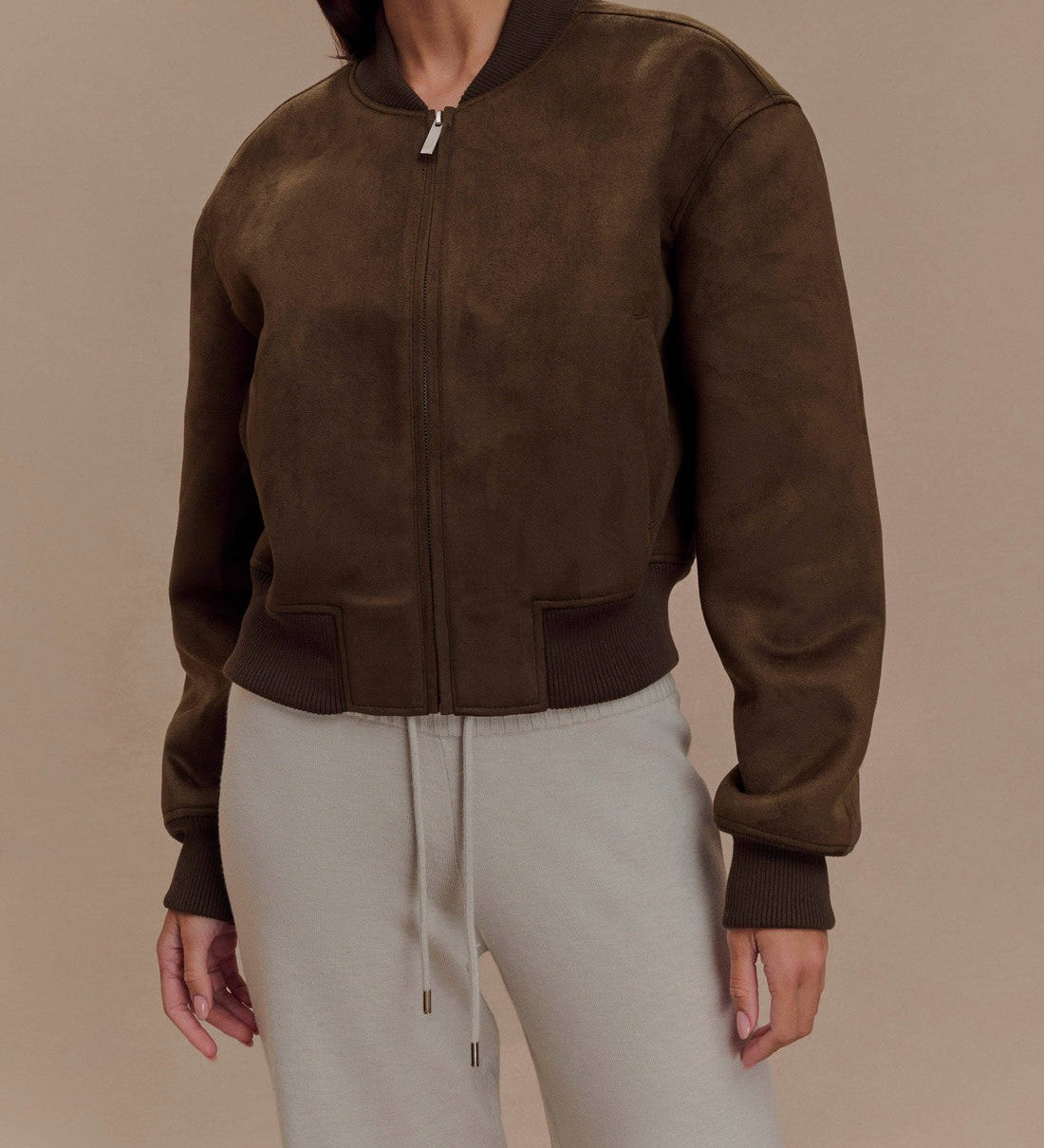 Suede bomber jacket
