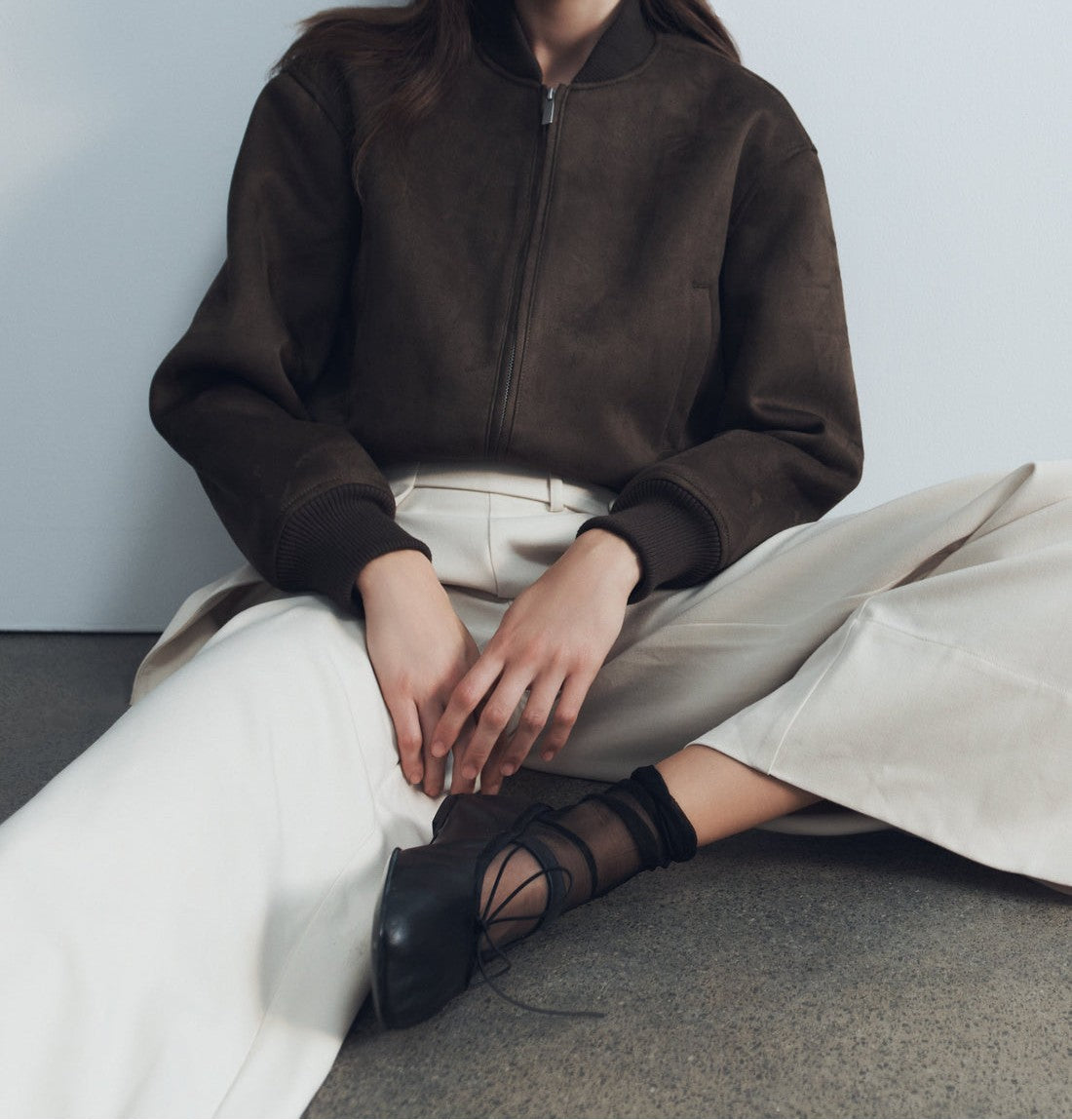 Suede bomber jacket