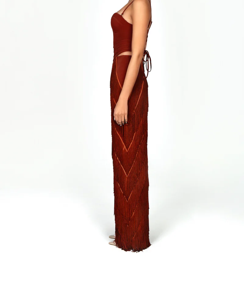 Layered Fringe Bodycon Set