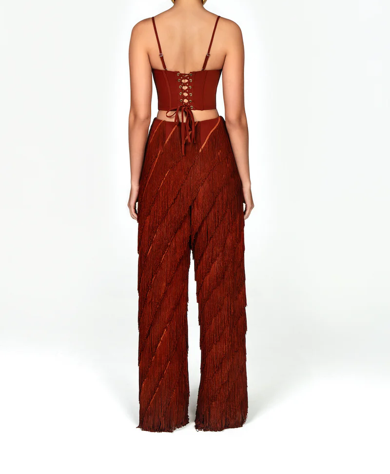 Layered Fringe Bodycon Set