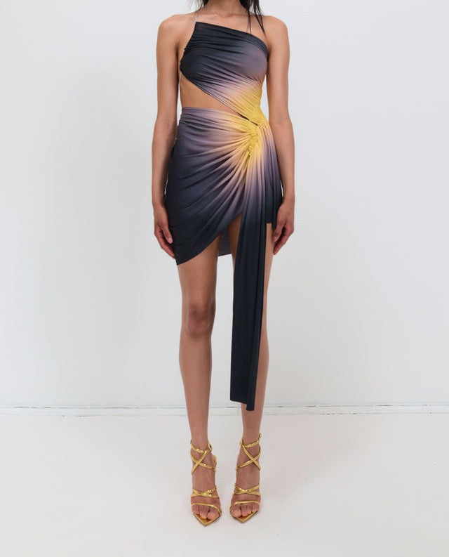 Signature mini dress in black/yellow