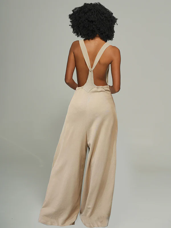 Tied Wide-Leg Overalls