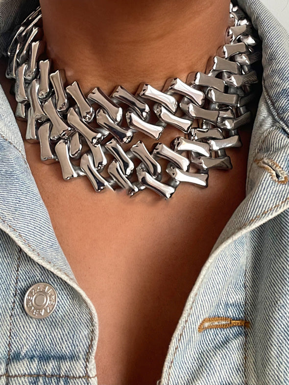 Colorfast Stainless Steel Street Fashion Cuban Chain Necklace