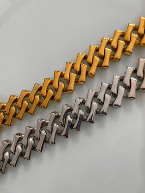 Colorfast Stainless Steel Street Fashion Cuban Chain Necklace