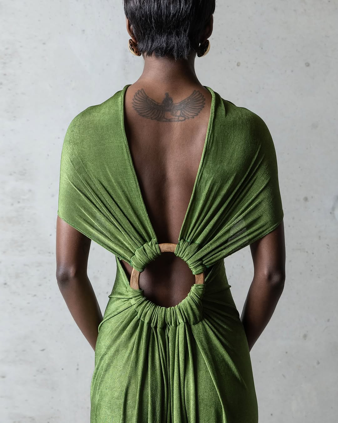 Backless hem fringe dress