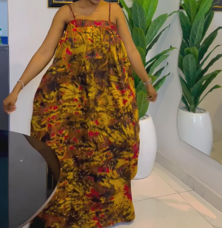 Back Butterfly Printed Suspender Dress