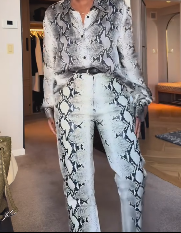 Snake print shirt + pants set