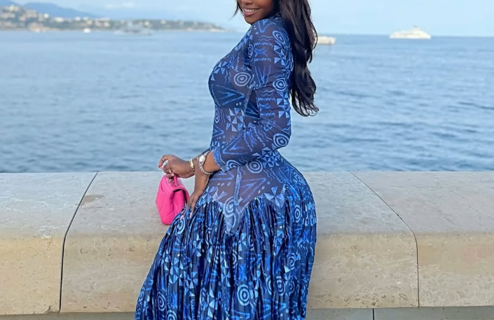 Blue Floral Long Sleeve Maxi Dress