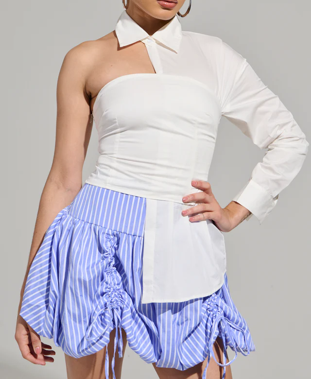 ASYMMETRIC POPLIN SHIRT