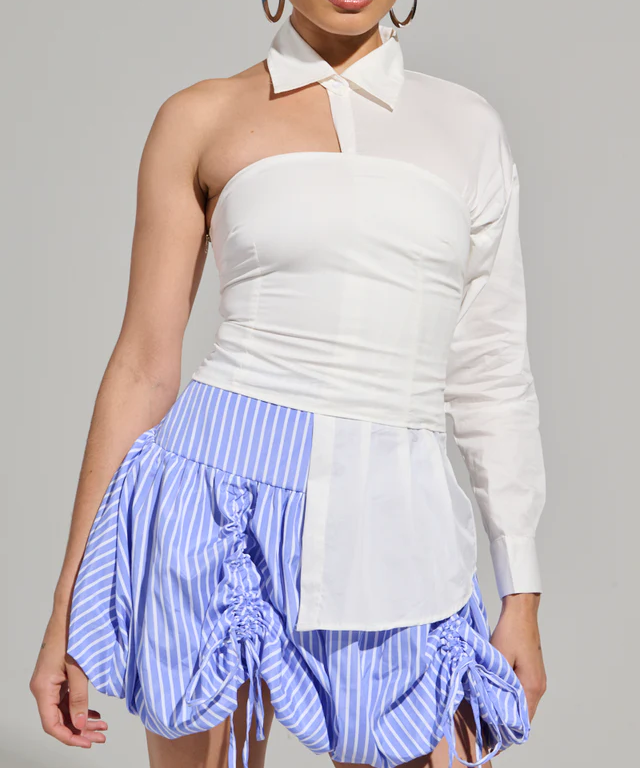 ASYMMETRIC POPLIN SHIRT