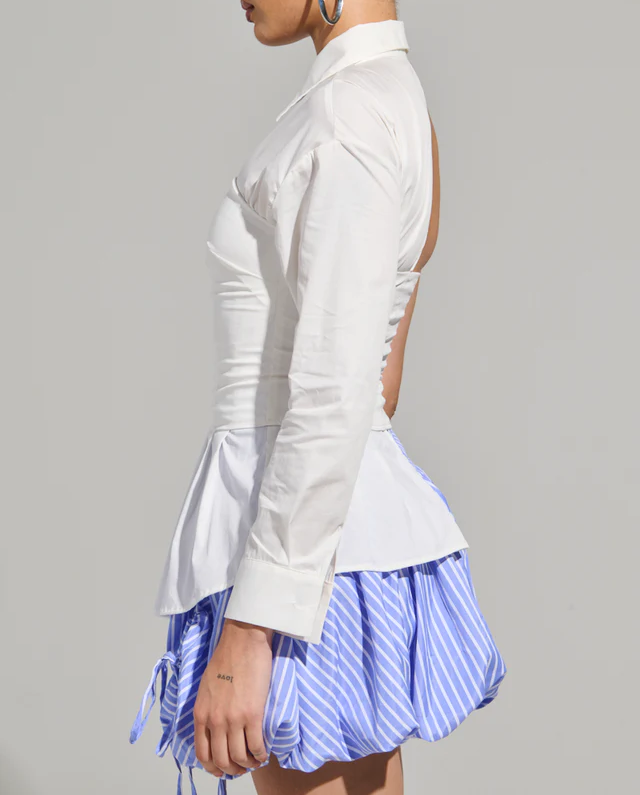 ASYMMETRIC POPLIN SHIRT