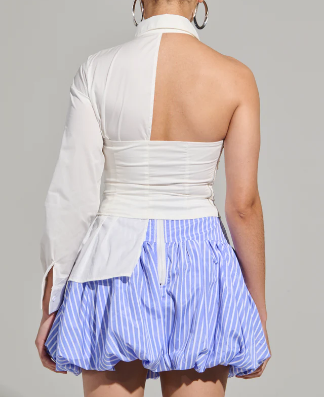 ASYMMETRIC POPLIN SHIRT