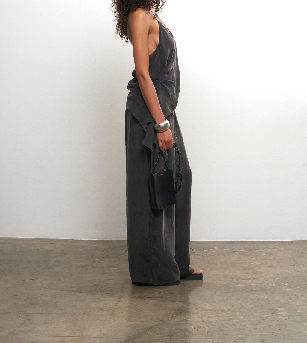 Draped Top + Wide Leg Pants Set